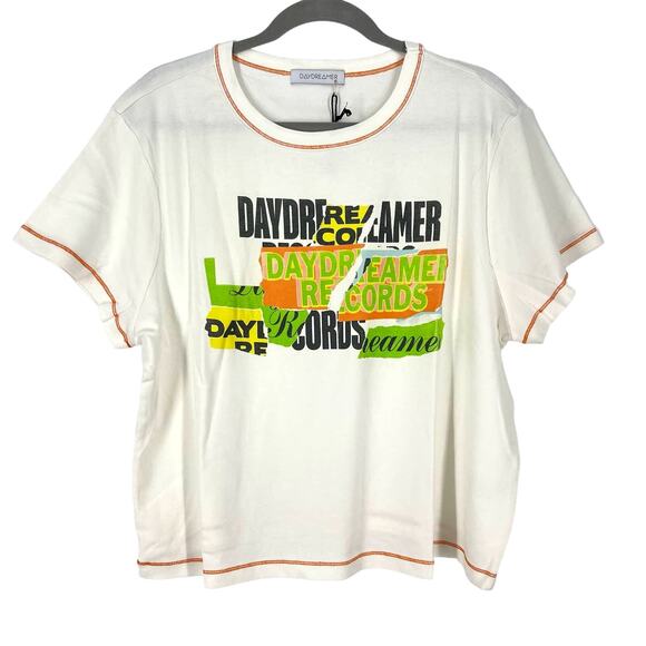 Daydreamer Ransom Note Shrunken Tee Graphic Band Records Vintage White 1X NWT - Picture 8 of 8